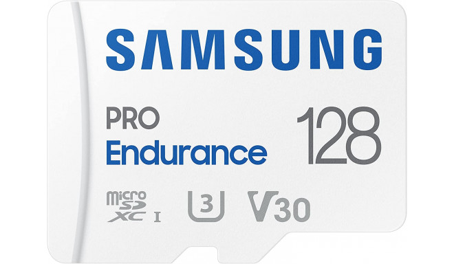 SAMSUNG PRO Endurance 128 GB microSDXC (2022), memory card (white, UHS-I U3, Class 10, V30)