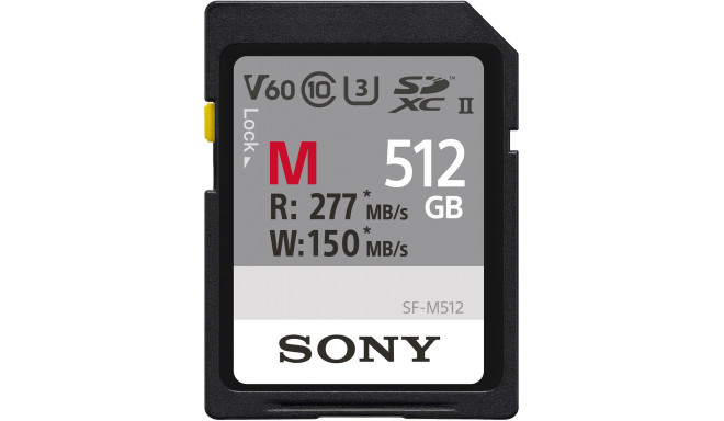Sony memory card SDXC 512GB M-Series UHS-II C10 U3 V60