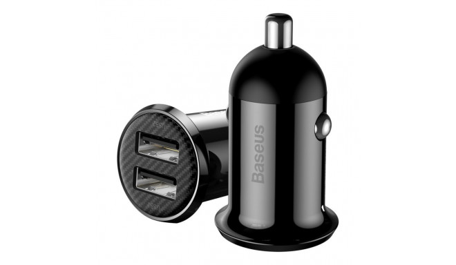 Car Charger 12-24V 2xUSB 4.8A, Black