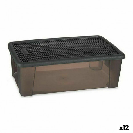 Box with cover Stefanplast 30838 Elegance Grey Transparent Plastic 5 L (12 Units)