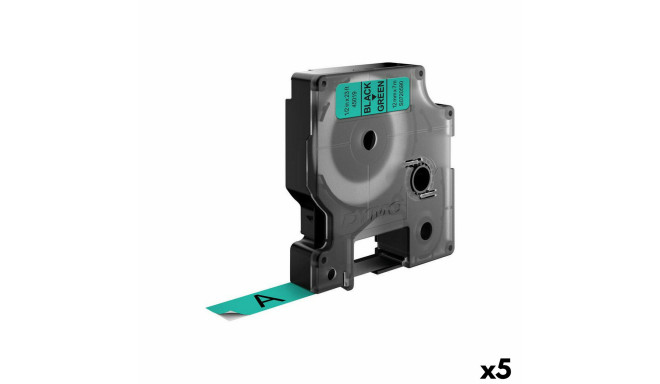 Laminated Tape for Labelling Machines Dymo D1 45019 12 mm LabelManager™ Green Black (5 Units)