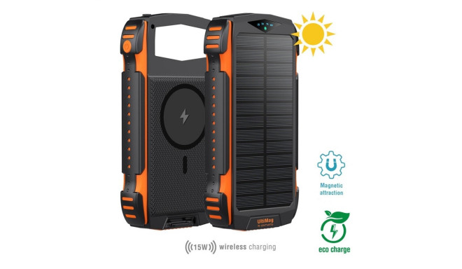 4smarts päikesepatareiga akupank TitanPack Rugged UltiMag 20000mAh must/must 496560