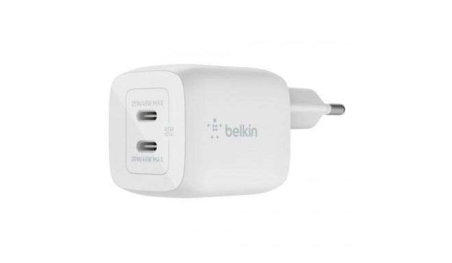Belkin WCH011vfWH kahe USB-C GaN ja PPS 45 W