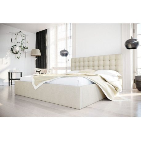 Pesukastiga voodi LOFT 140×200, beež