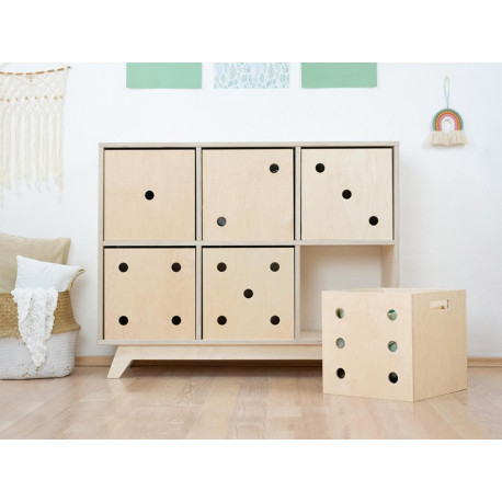 Mänguasjade kastide komplekt DICE 6tk, naturaalne