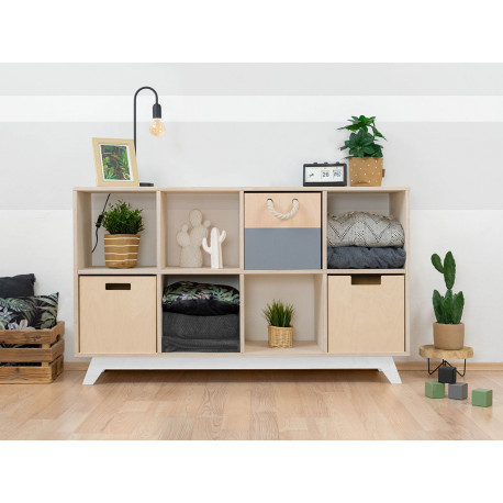 Riiul Naboksy 2x4, naturaalne/valge