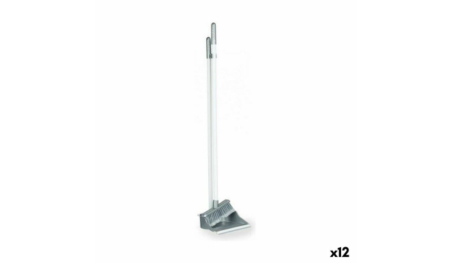 Sweeping Brush and Dustpan Cleaning Set Silver Plastic (12 Units)