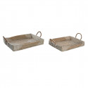 Set of trays DKD Home Decor Natural Yellow Tropical Seagrass (48 x 38 x 15 cm) (2 Units)