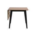 Dining table ROXBY, 80/120x80xH76cm, oak/black