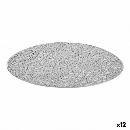 Table Mat Kinvara AR2103272 AR2103272 Silver Plastic 30 % Polyester Ø 38 cm 38 x 0,01 x 38 cm (12 Un