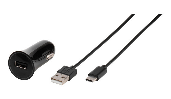 Vivanco автомобильное зарядное устройство USB-C 3A 1 м, черный (38669) (поврежденная упаковка)