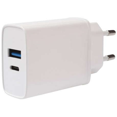 Vivanco charger USB-A/USB-C PD3 20W, white (62401) (opened package)