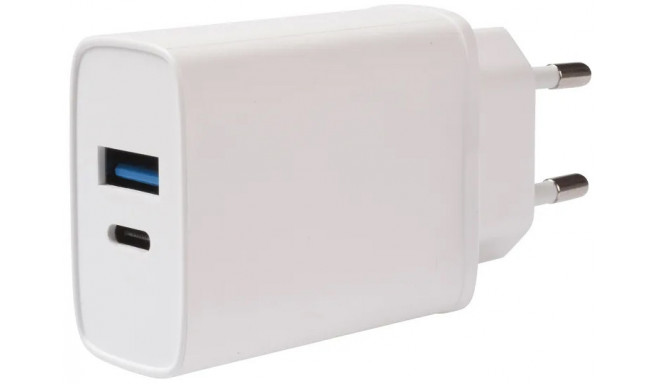 Vivanco charger USB-A/USB-C PD3 20W, white (62401) (opened package)