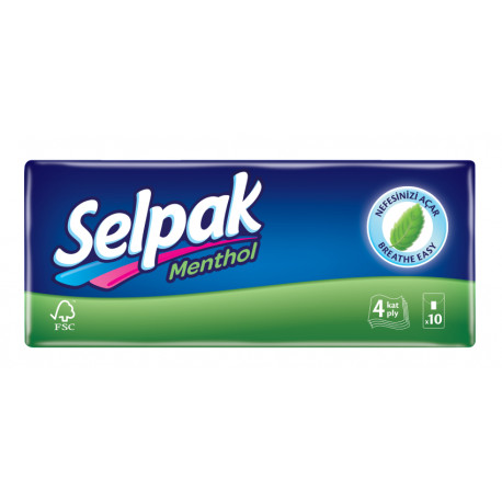 Pabertaskurätikud SELPAK Mentooliga, 4 kihiline,10x10tk