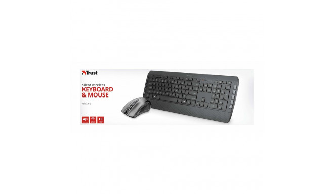 Keyboard and Mouse Trust Tecla-2 Black Wireless
