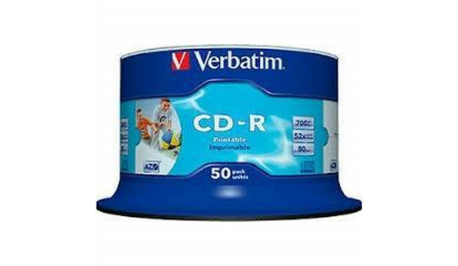 CD-R Verbatim AZO Wide Inkjet Printable 50 Ühikut 700 MB 52x
