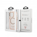 Guess Gold Outline Translucent MagSafe - Case for iPhone 13 Pro (Pink)