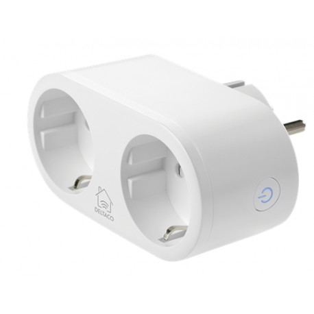 Deltaco nutipistik Smart Home WiFi 2.4GHz 2xCEE 7/3 13A timer SH-P02E, valge
