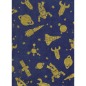 Nepaali paber A4 Rocket and Cosmonaut Gold on Royal Blue