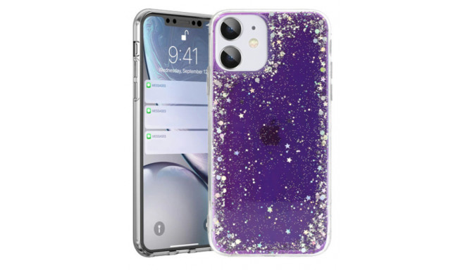 Fusion Glue Glitter ümbris silikoonist ümbris Apple iPhone 12 | 12 Pro Violetne
