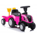 Jeździk pchacz chodzik traktor z przyczepą New Holland różowy