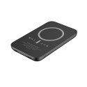 Power Bank VEGER MagOn Kick with wireless charging support MagSafe 15W- 5 000mAh PD 20W black (V0553