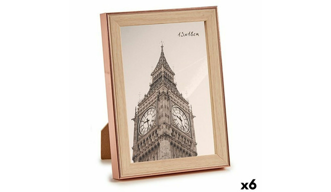 Photo frame Brown Copper Plastic Glass (15,6 x 2 x 20,7 cm) (6 Units)