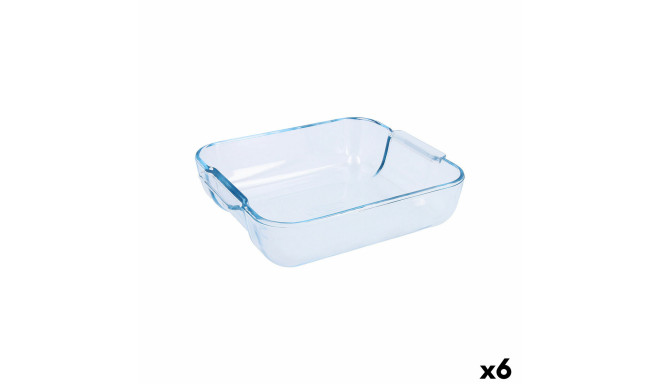 Pasniegšanas Plate Pyrex Classic Kvadrāta Caurspīdīgs Stikls 25 x 22 x 6 cm (6 gb.)