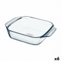 Serving Platter Pyrex Irresistible Squared 29,2 x 22,7 x 6,8 cm Transparent Glass (6 Units)