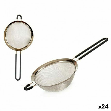 Strainer Kinvara 54150 54150 Black Grey Silicone Stainless steel Ø 12 cm 27 x 4,5 x 12 cm 12 x 24 x