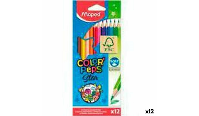 Colouring pencils Maped Color' Peps Star Multicolour 12 Pieces (12 Units)