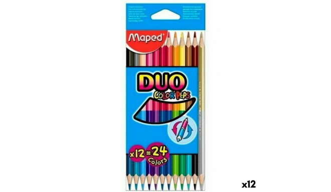 Krāsainie zīmuļi Maped Duo Color' Peps	 Daudzkrāsains 12 Daudzums Ar diviem galiem (12 gb.)