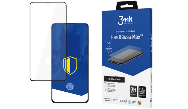 3MK HardGlass Max FP Sam G998 S21 Ultra black/black, FullScreen Glass Finger Print