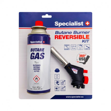 Gas burner SPECIALIST+, up to 1300 °C, butane gas included