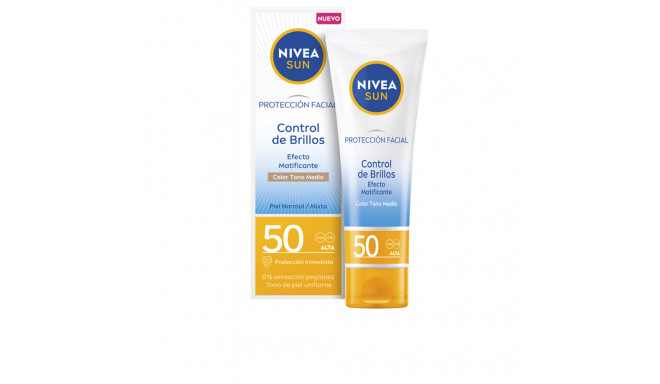 NIVEA SUN CONTROL BRILLOS facial matificante medio SPF50 40 ml