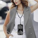 CRYSTAL DIAMOND pendant for the phone / cord length 74cm (37cm in the loop) / on neck - black