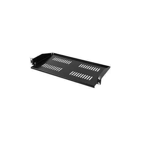 DELTACO 19 "Fixed shelf, 1U, SPCC, ventilation hole, black / 19-FH16
