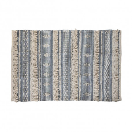 Paklājs DKD Home Decor 180 x 120 x 2 cm Zils Kokvilna Balts Boho
