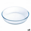 Oven Mould Ô Cuisine Circular Transparent 26 x 26 x 6 cm (6 Units)