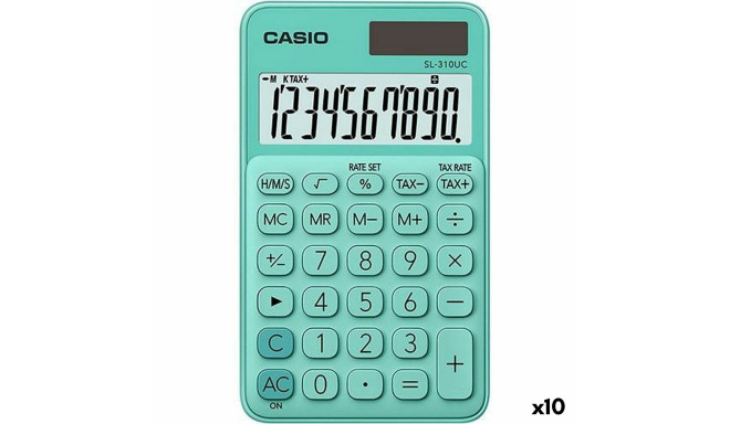 Калькулятор Casio SL-310UC Зеленый (10 штук)