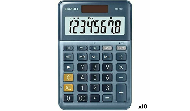 Калькулятор Casio MS-80E Синий (10 штук)