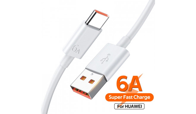 Кабель для передачи данных Huawei Super Charge 6A | 66W 1м белый (OEM)