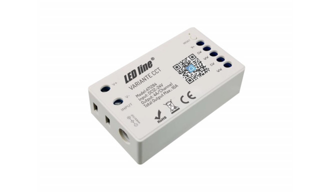 LED controller, 12-24V, 4x4A, CCT, Wi-Fi TUYA VARIANTE +RF, LED LINE