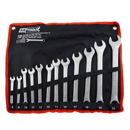 AW COMBINATION WRENCH SET 12 pcs. /8mm-24mm/ BLACK LINE