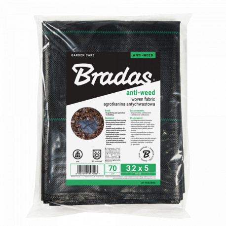 Anti-weed woven PP black UV, 70g, 1,1 x 10m