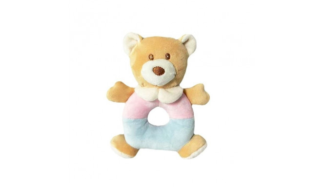 Rattle Teddy Bear 18 cm pink-blue