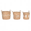 Basket set DKD Home Decor Rope 46 x 46 x 48 cm Seagrass Boho