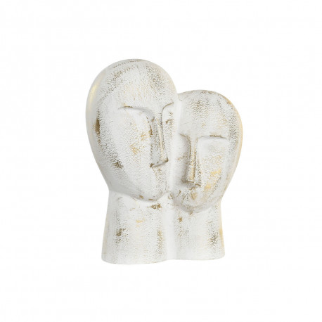 Dekoratīvās figūriņas DKD Home Decor 23 x 10 x 30 cm Seja Bronza Alumīnijs Balts