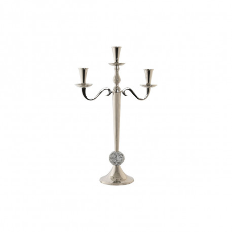 Candle Holder DKD Home Decor 30 x 12 x 46 cm Silver Aluminium Chromed