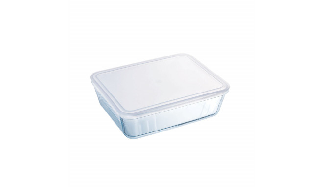 Rectangular Lunchbox with Lid Pyrex Cook&freeze 28 x 23 x 10 cm 4,2 L Transparent Glass Silicone (3 